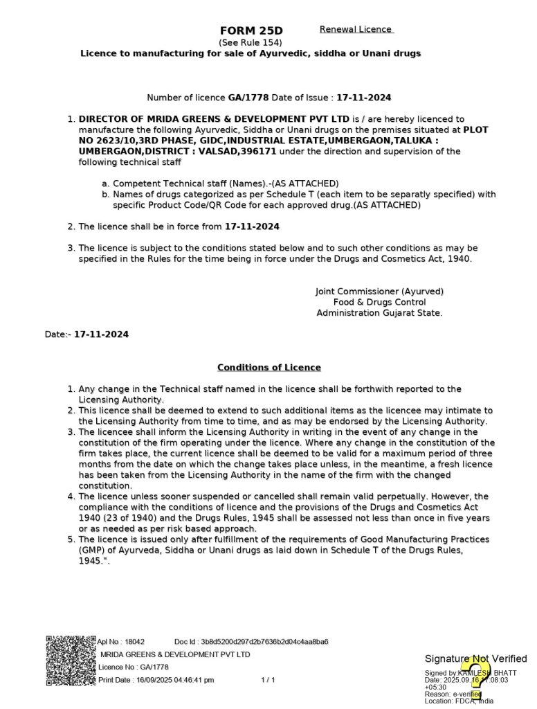 fdca renewed certificate 2024 29