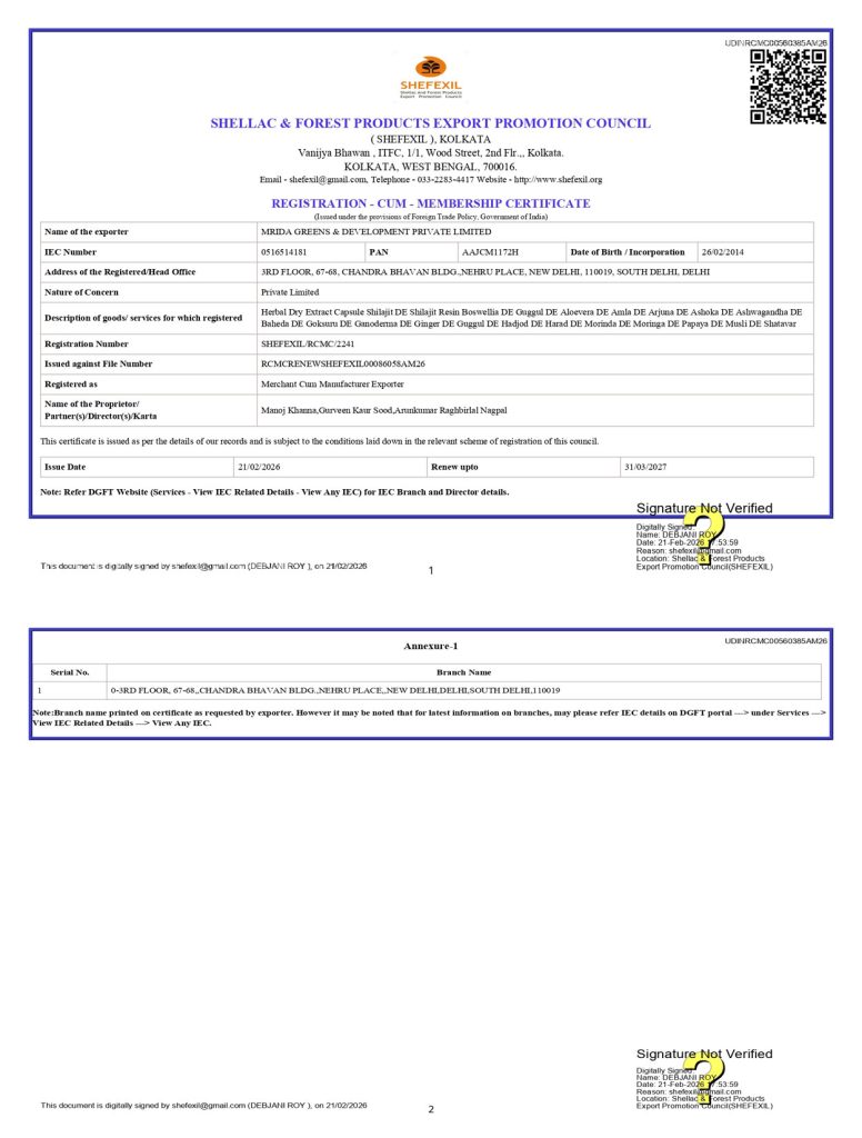 shellac & forest certificate